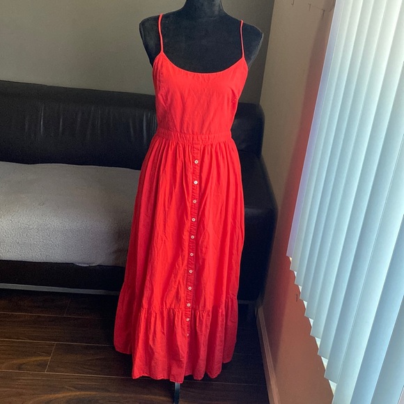 XIRENA Red Torch Lena Button Cotton Maxi Dress - Picture 6 of 14